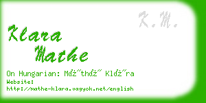 klara mathe business card
